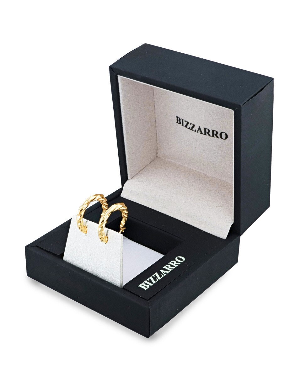 Arracadas de oro amarillo 14 K con acabado brillante 4