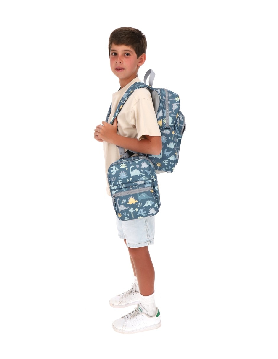 Set mochila escolar dinosaurio babuu para niño 13