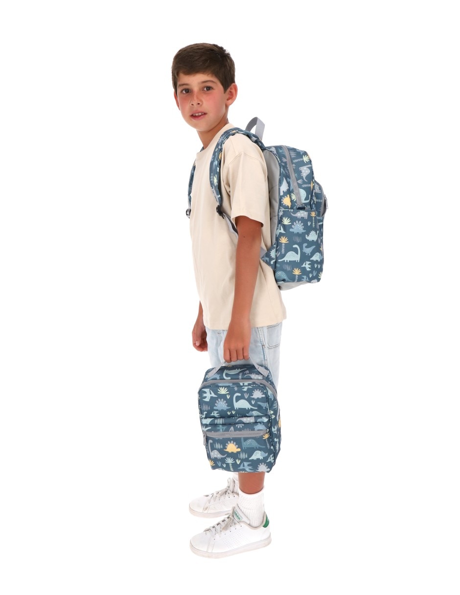 Set mochila escolar dinosaurio babuu para niño 2
