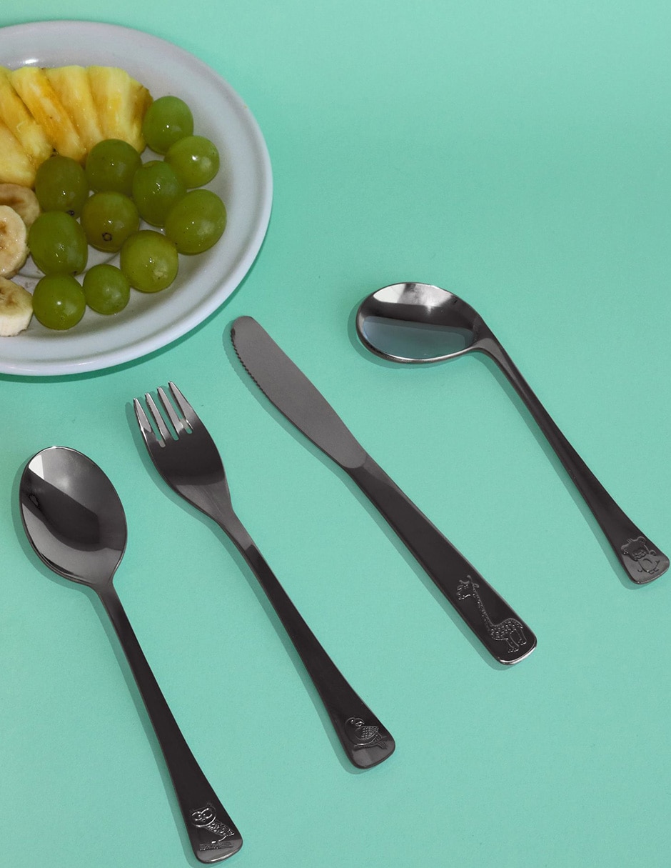 Set cubiertos infantil de acero inoxidable 4 piezas 3
