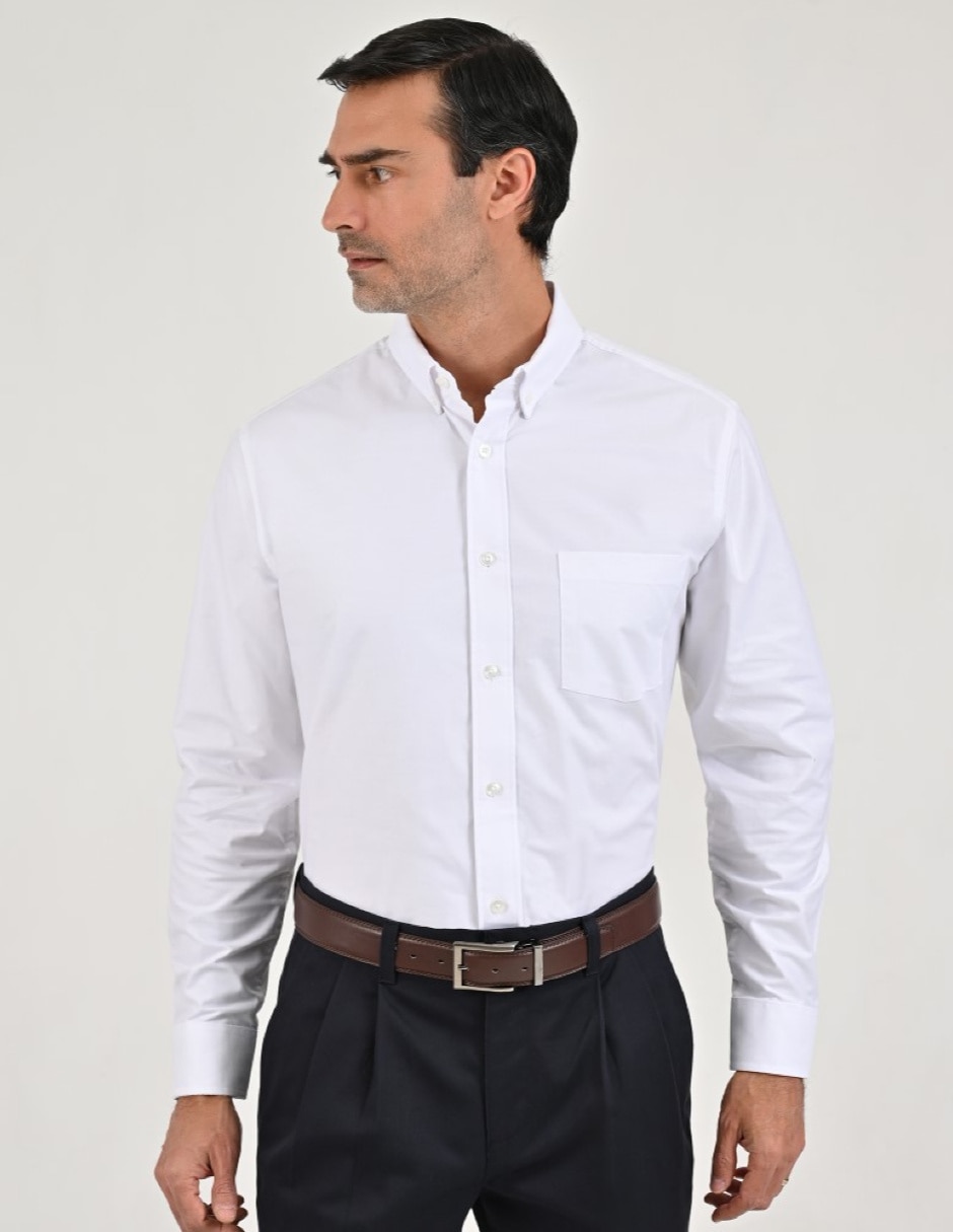 Camisa casual yale básico manga larga para hombre