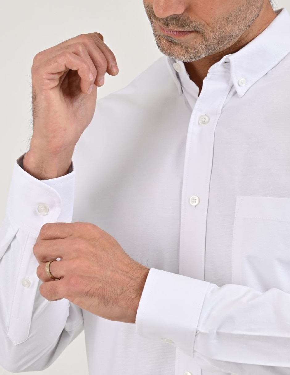 Camisa casual yale básico manga larga para hombre