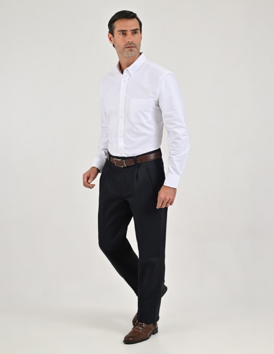 Camisa casual yale básico manga larga para hombre