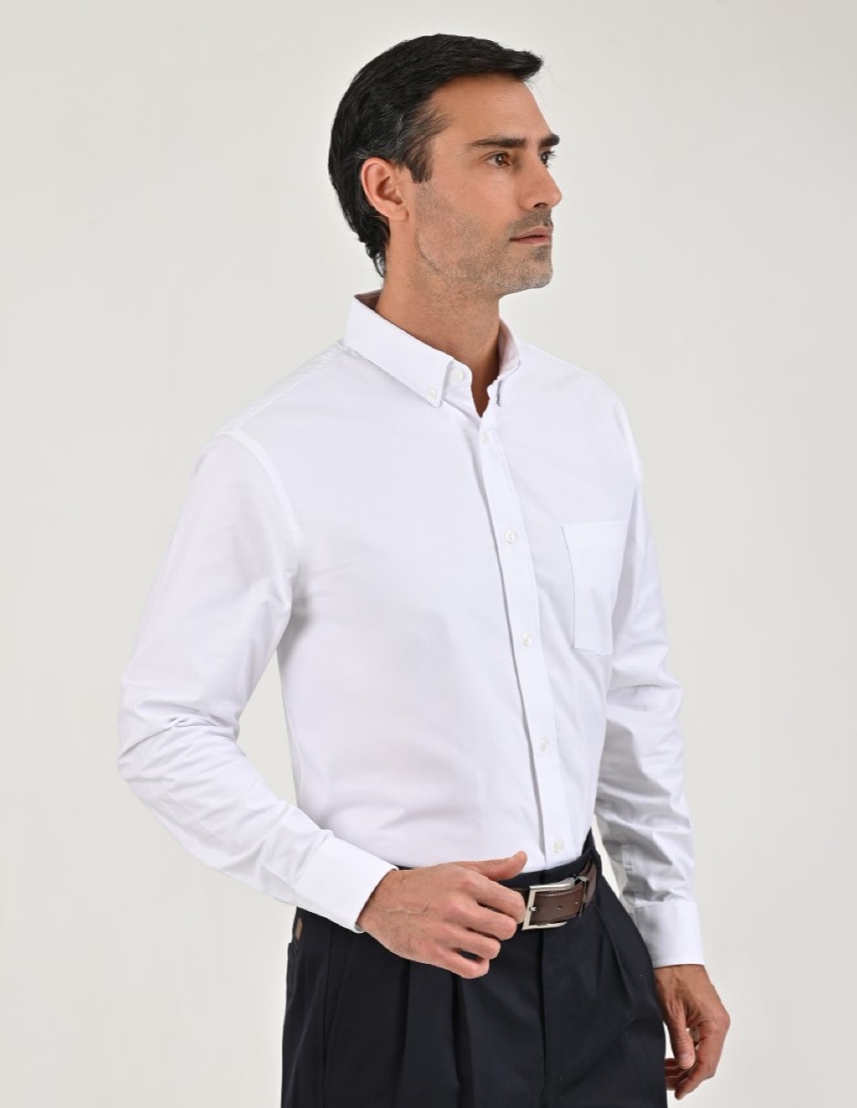 Camisa casual yale básico manga larga para hombre