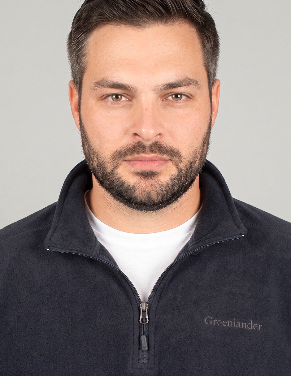 Chamarra Casual SUDADERA FLEECE No de Fleece Cuello con cierre para hombre 2