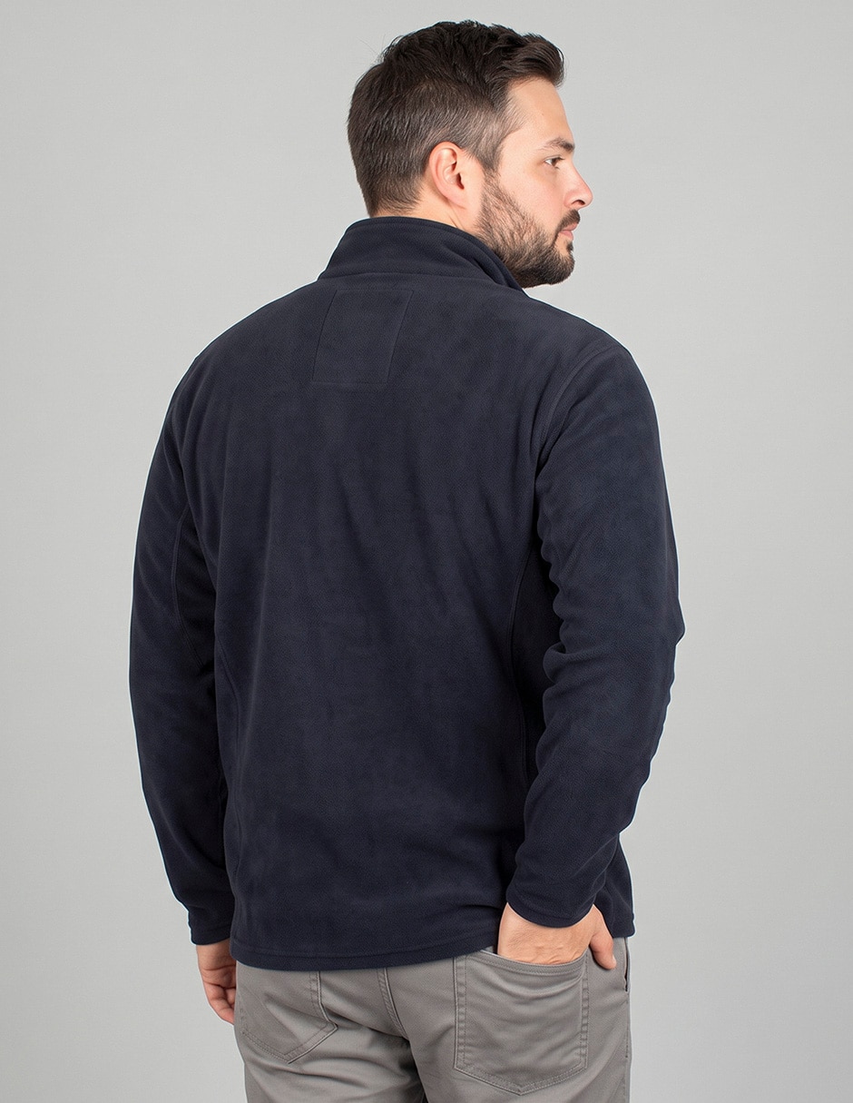 Chamarra Casual SUDADERA FLEECE No de Fleece Cuello con cierre para hombre 3