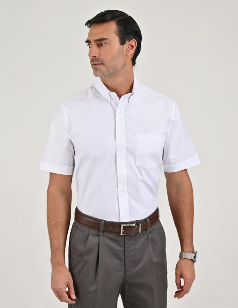 Camisa casual yale básico manga corta para hombre