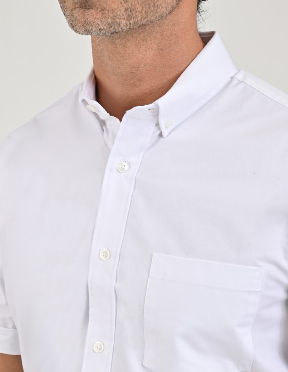 Camisa casual yale básico manga corta para hombre