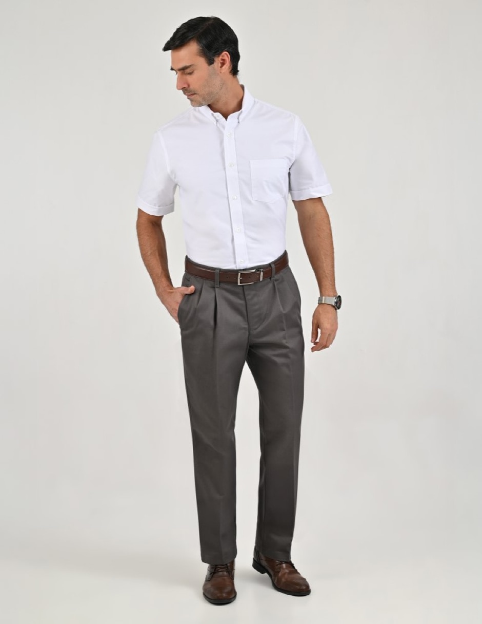 Camisa casual yale básico manga corta para hombre