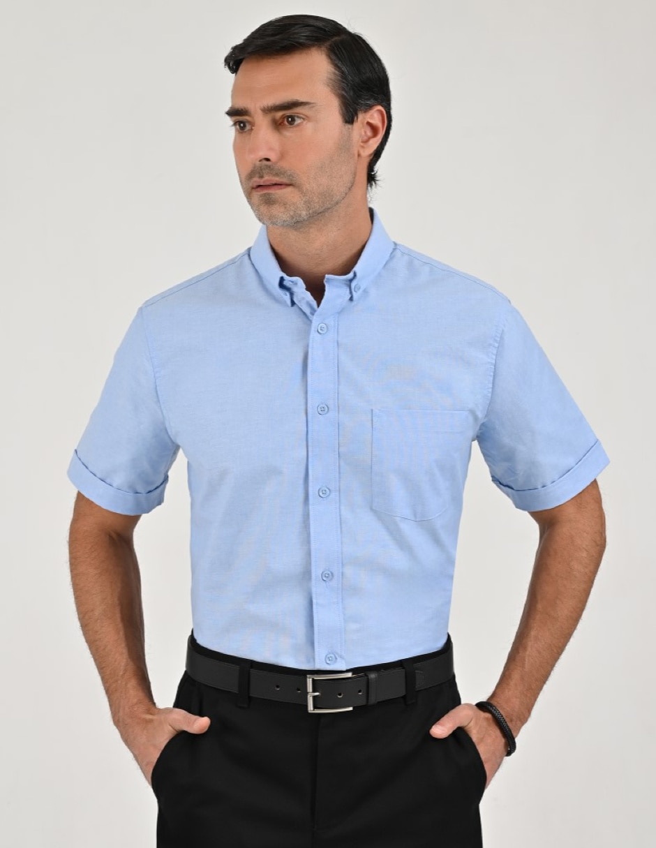 Camisa casual básico manga corta para hombre