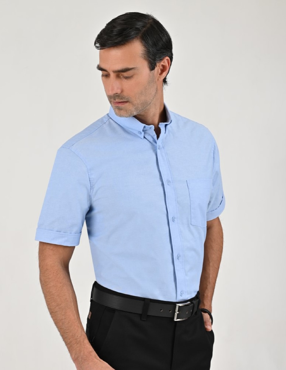 Camisa casual básico manga corta para hombre 3