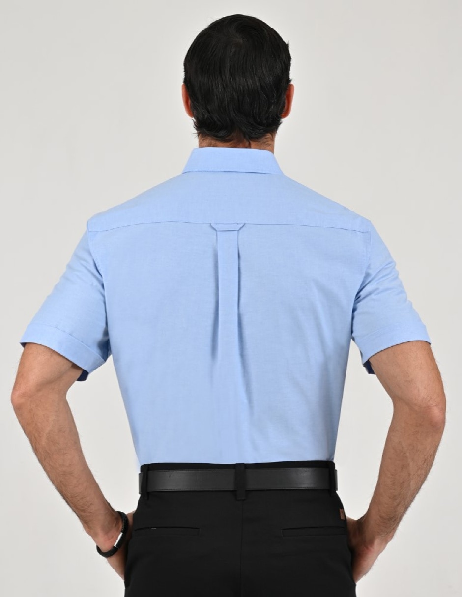 Camisa casual básico manga corta para hombre 5