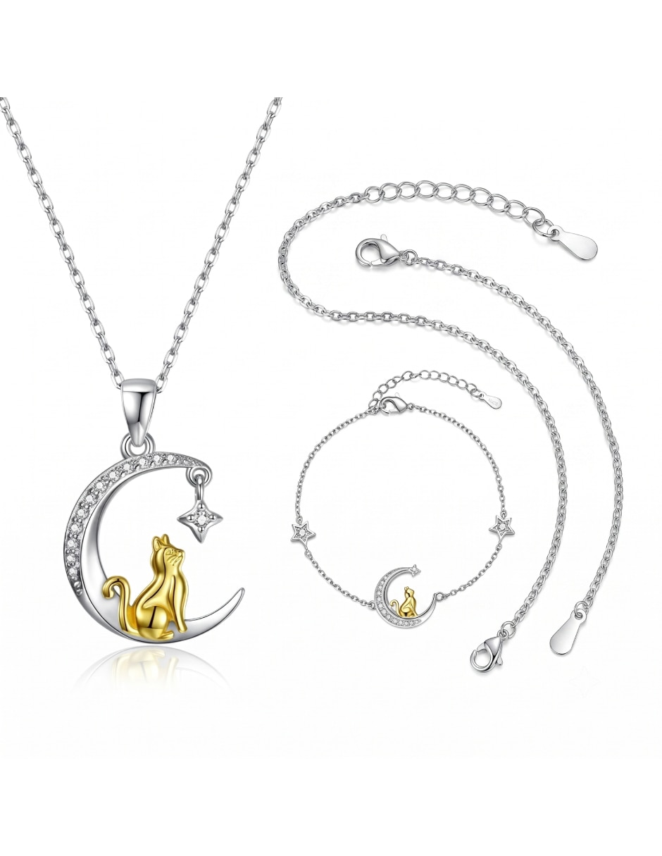 Set collar y pulsera Luna de Plata P 925 Set collar y pulsera Luna de Plata P 925