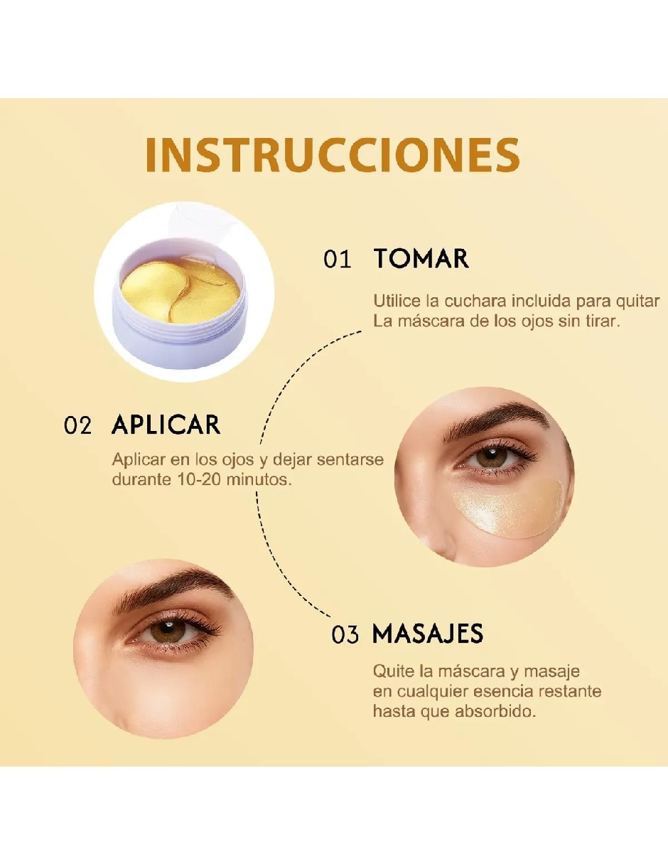 Parches para ojeras tarro de parches de oro 24k 2