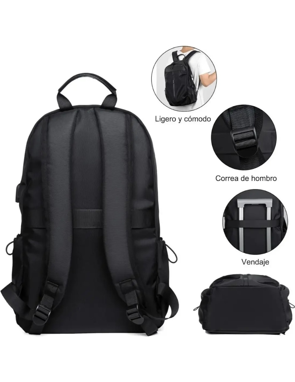 Mochila con portalaptop impermeable unisex