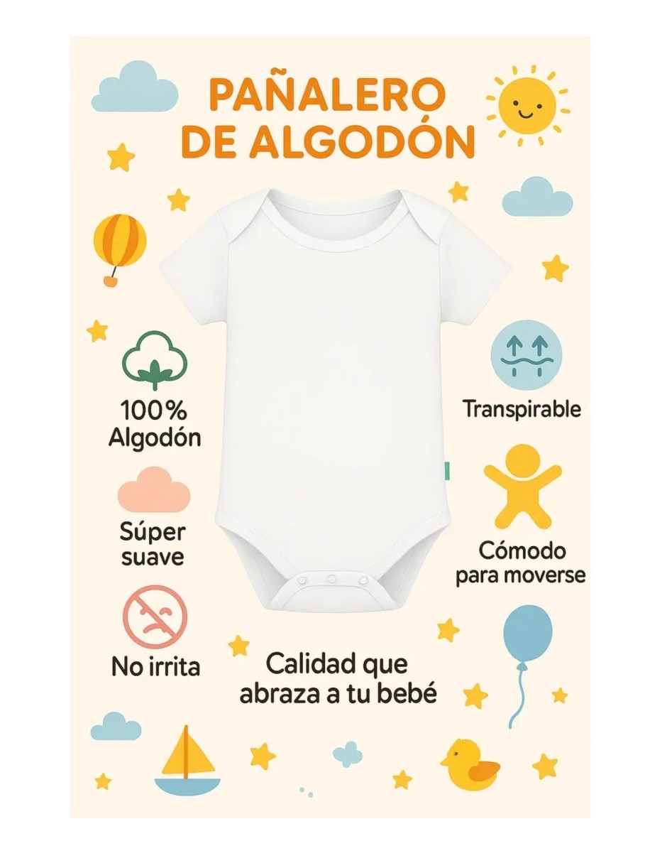 Mameluco de algodón para bebé unisex