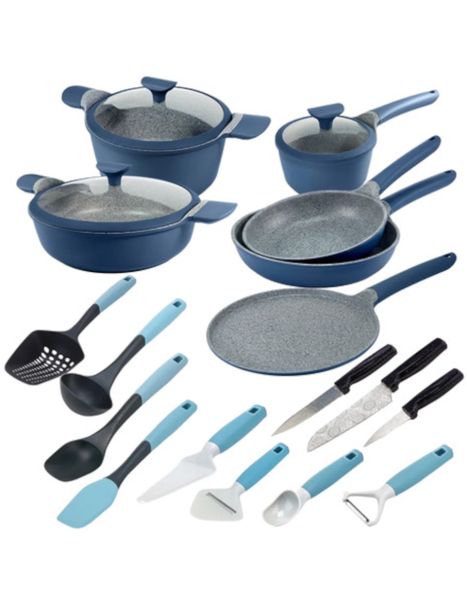 Batería de cocina Wccs204327Ambb de aluminio antiadherente sin Pfoa 20 piezas Batería de cocina Wccs204327Ambb de aluminio antiadherente sin Pfoa 20 piezas