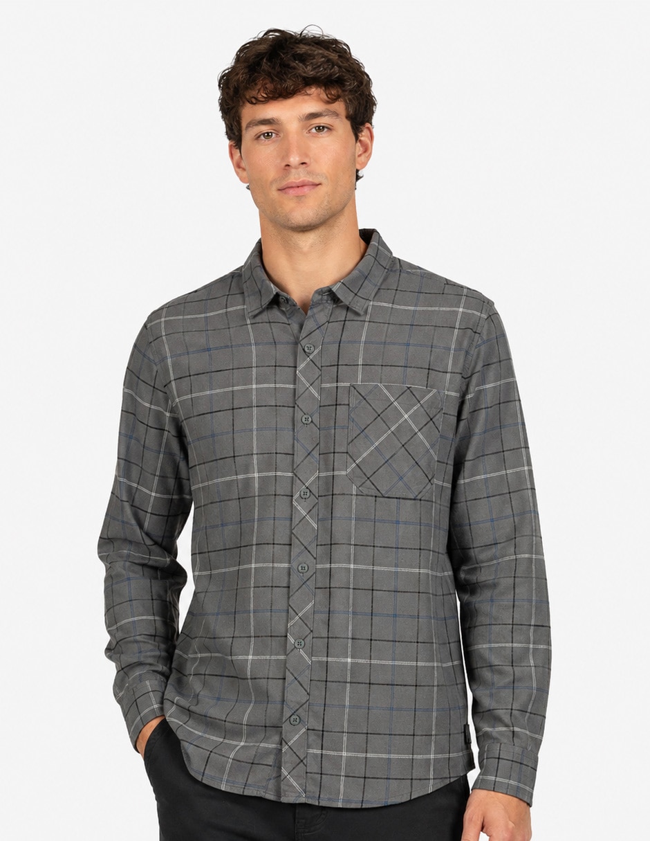 Camisa casual fox manga larga para hombre