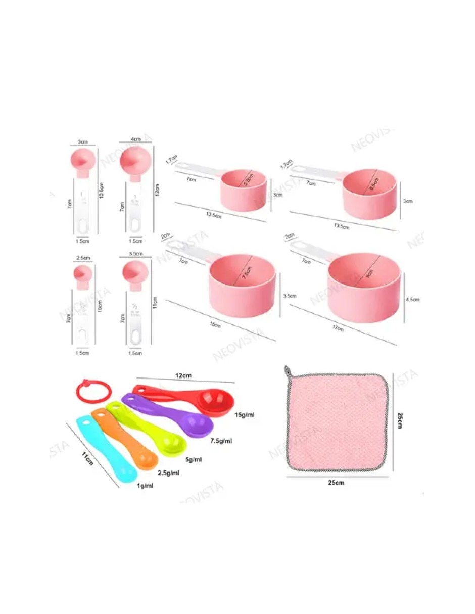 Set cucharas medidoras friends acero inoxidable 16 piezas