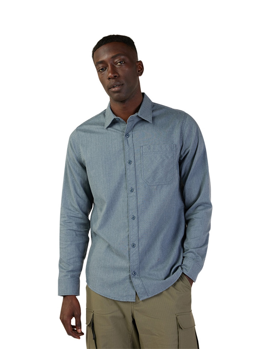 Camisa casual fox manga larga para hombre