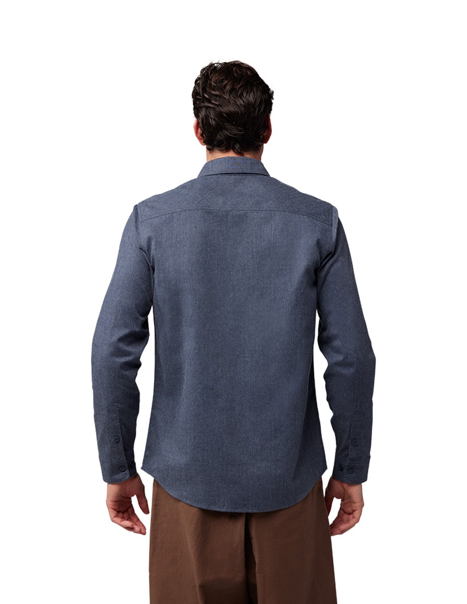 Camisa casual manga larga para hombre 4
