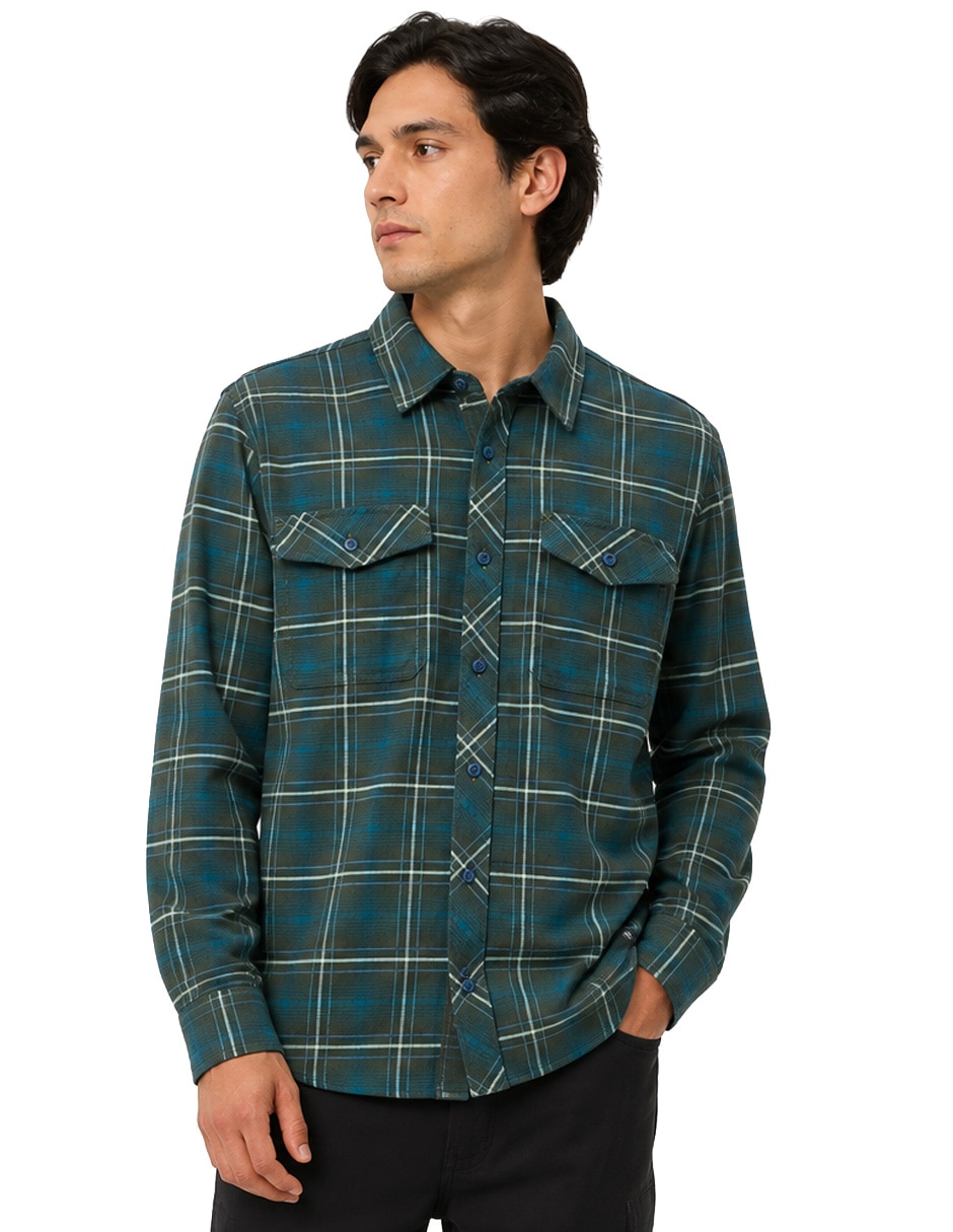 Camisa casual fox manga larga para hombre