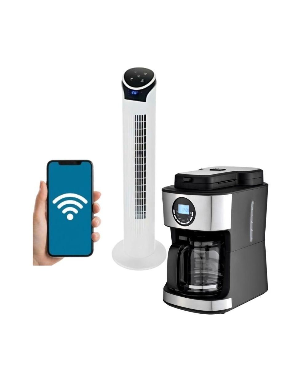 Set ventilador de torre smart 2 pieza con control remoto 3 velocidades