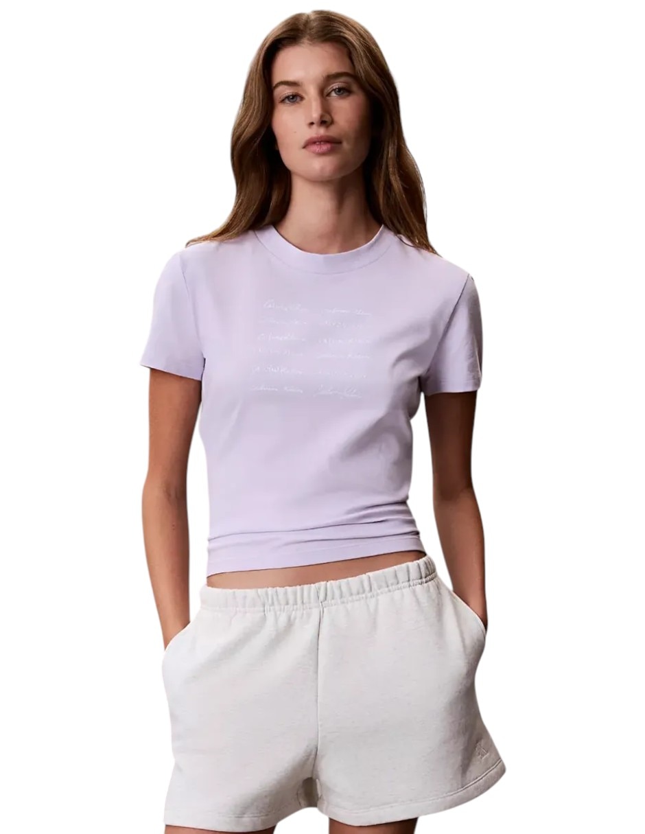 Manga corta Calvin Klein Home cuello redondo para mujer