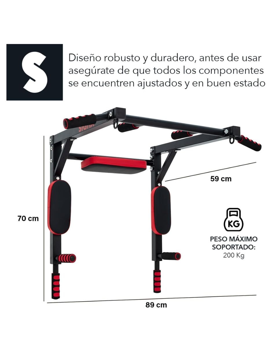 Barra para dominadas gym multifunciona 8