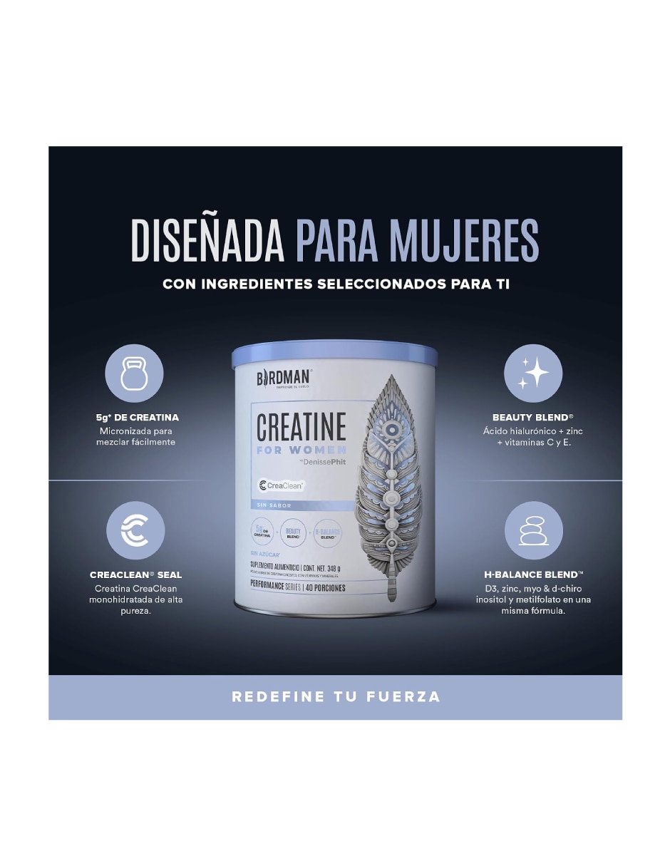 Creatina creatine for women sin sabor con creatina monohidratada 4