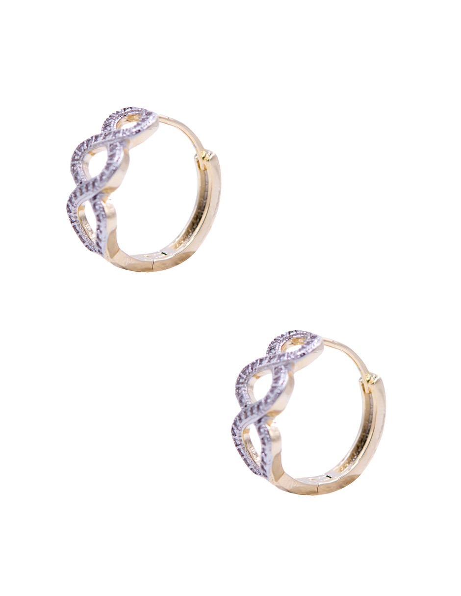 Set de aretes con acabado chapa de oro 4