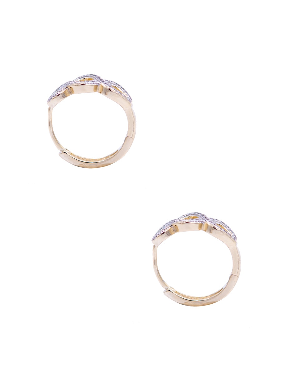 Set de aretes con acabado chapa de oro 3