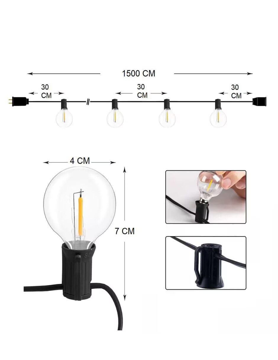 Serie LED Genérica bombiillas con 25 focos