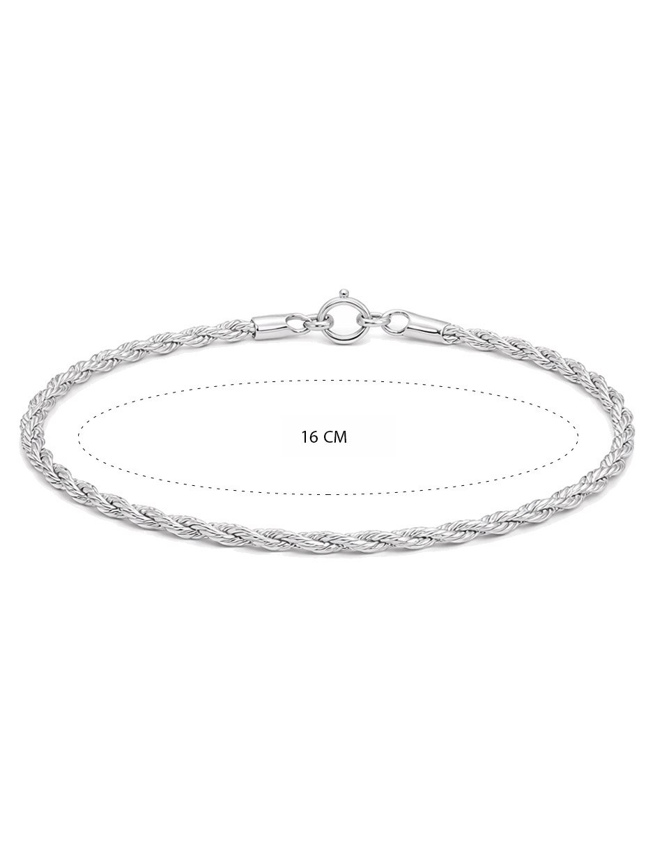 Pulsera de plata con acabado mate 5