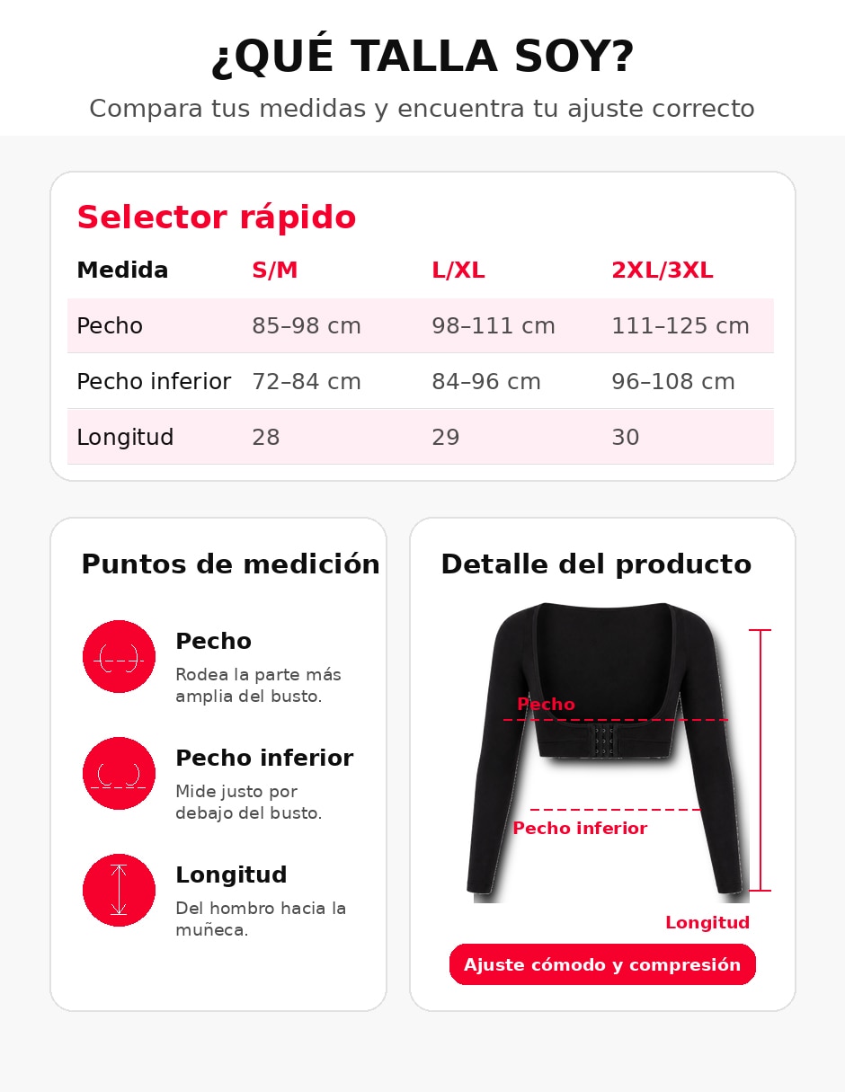 Faja de control pectoral Jovak con compresión alta para mujer