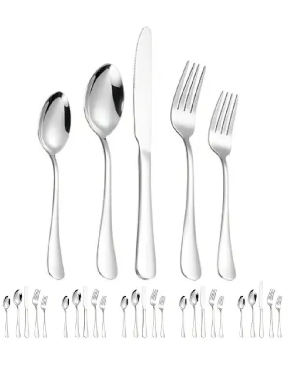 Set cubiertos Genérica de acero inoxidable 30 piezas