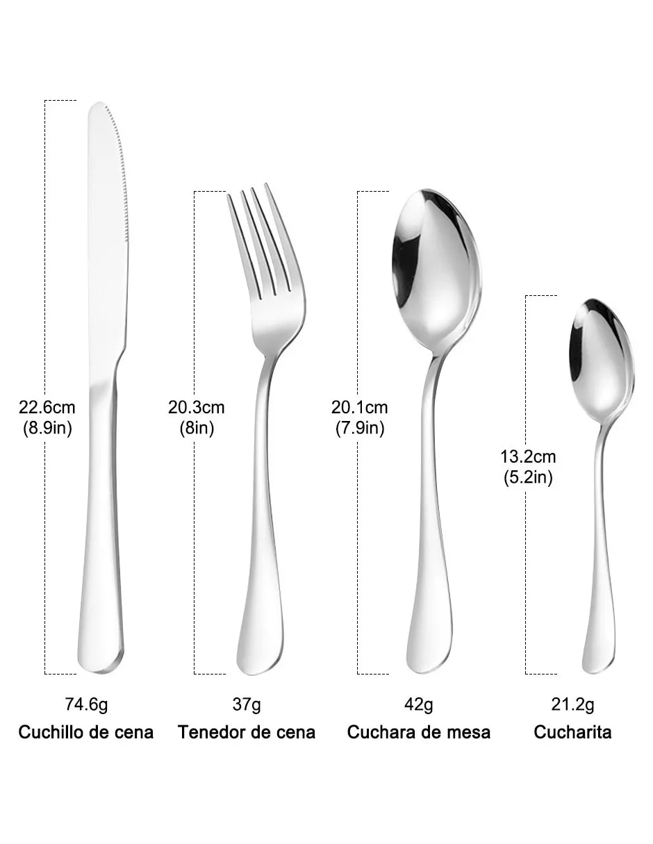 Set cubiertos Genérica de acero inoxidable 30 piezas