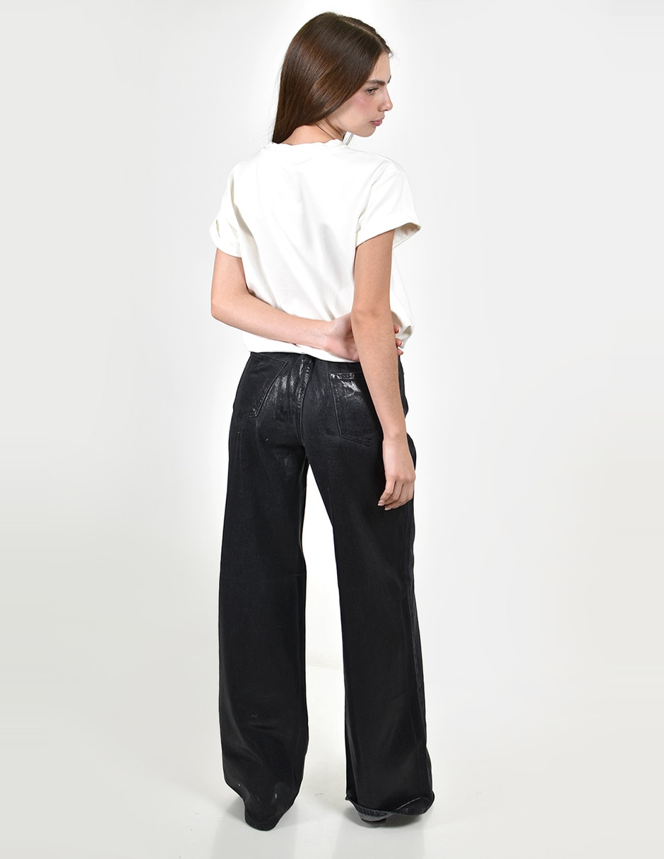 Jeans wide leg cintura para mujer 4