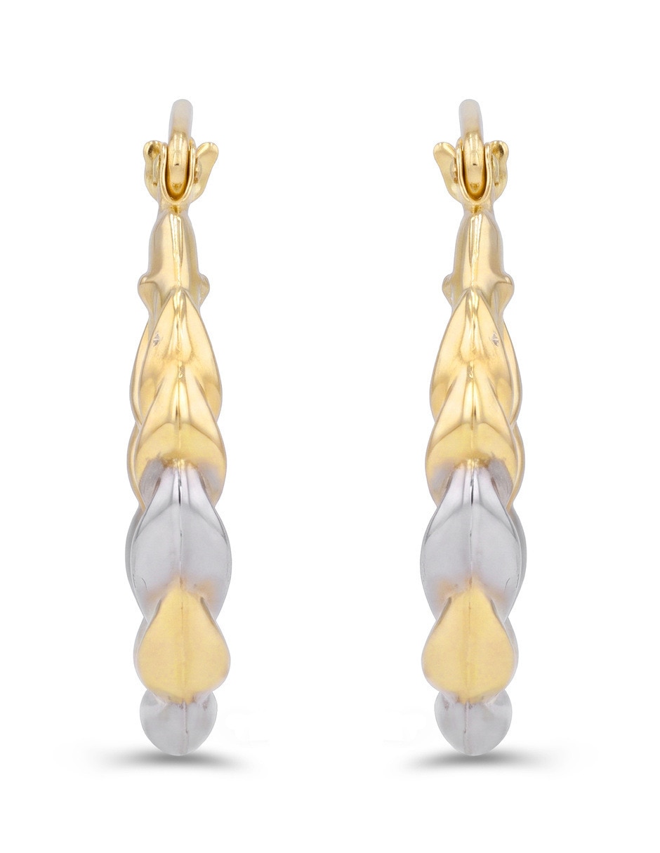 Arracadas de joyerias Bizzarro de oro amarillo 14 K con acabado brillante