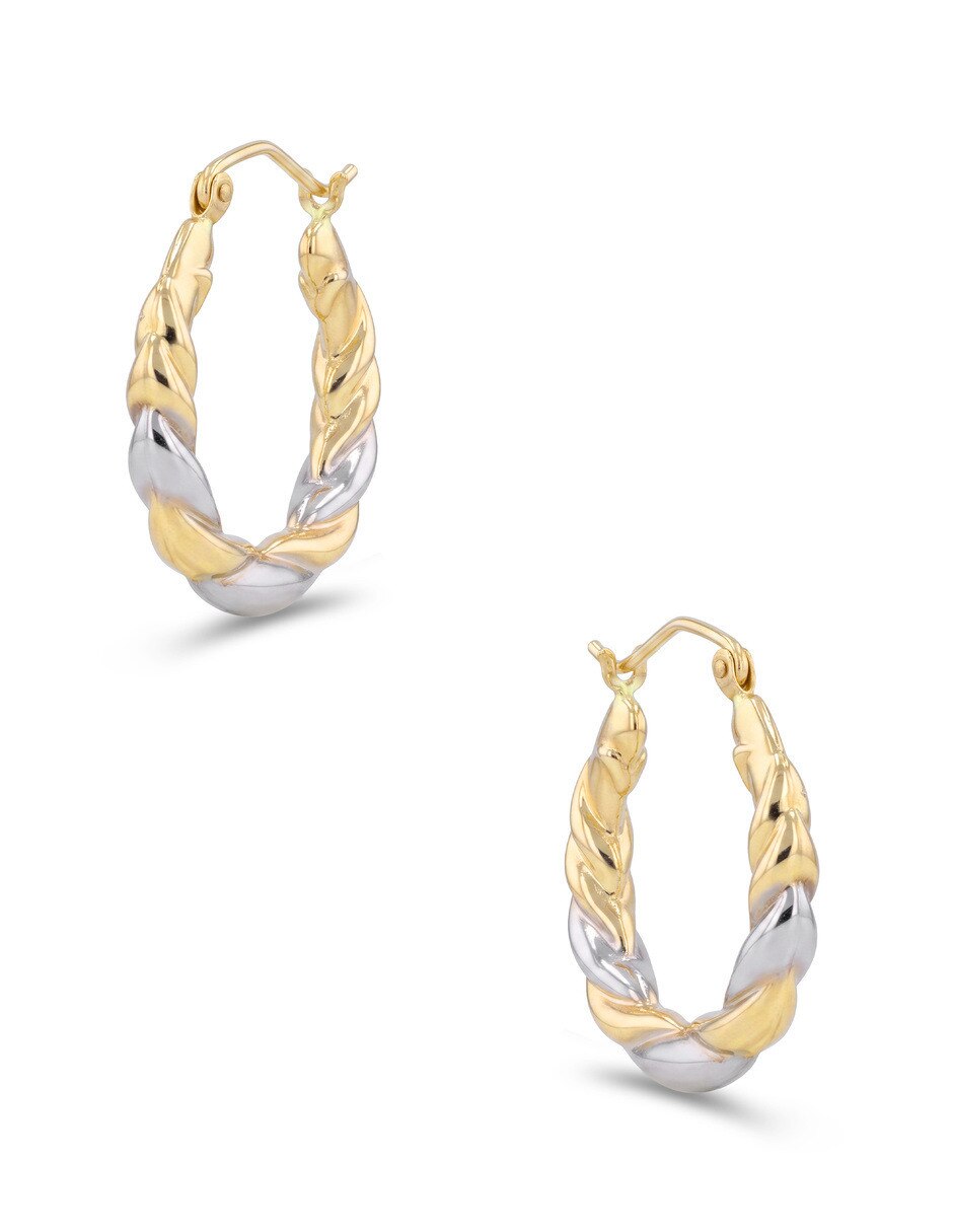 Arracadas de joyerias Bizzarro de oro amarillo 14 K con acabado brillante