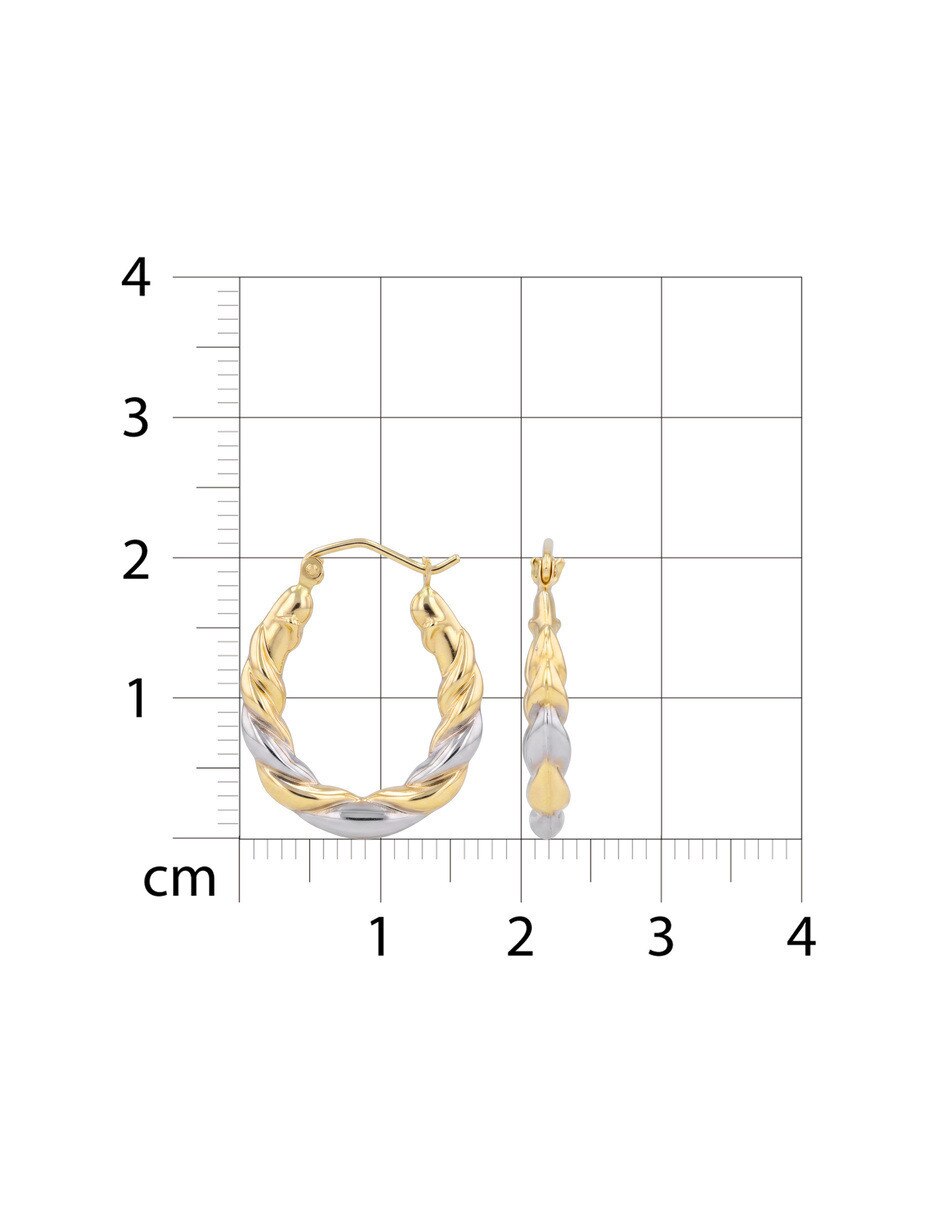 Arracadas de joyerias Bizzarro de oro amarillo 14 K con acabado brillante