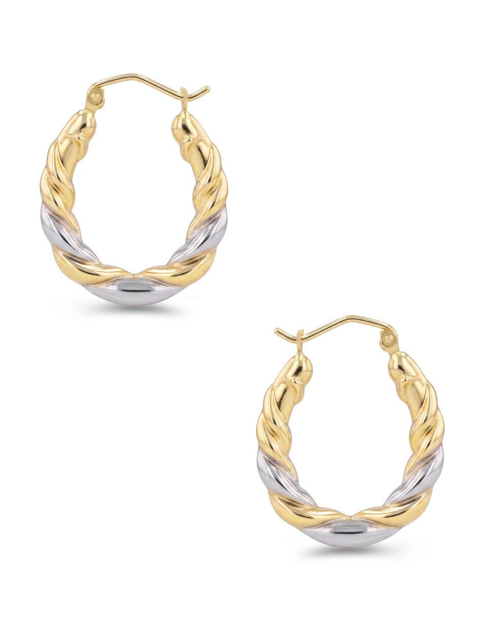 Arracadas de joyerias Bizzarro de oro amarillo 14 K con acabado brillante