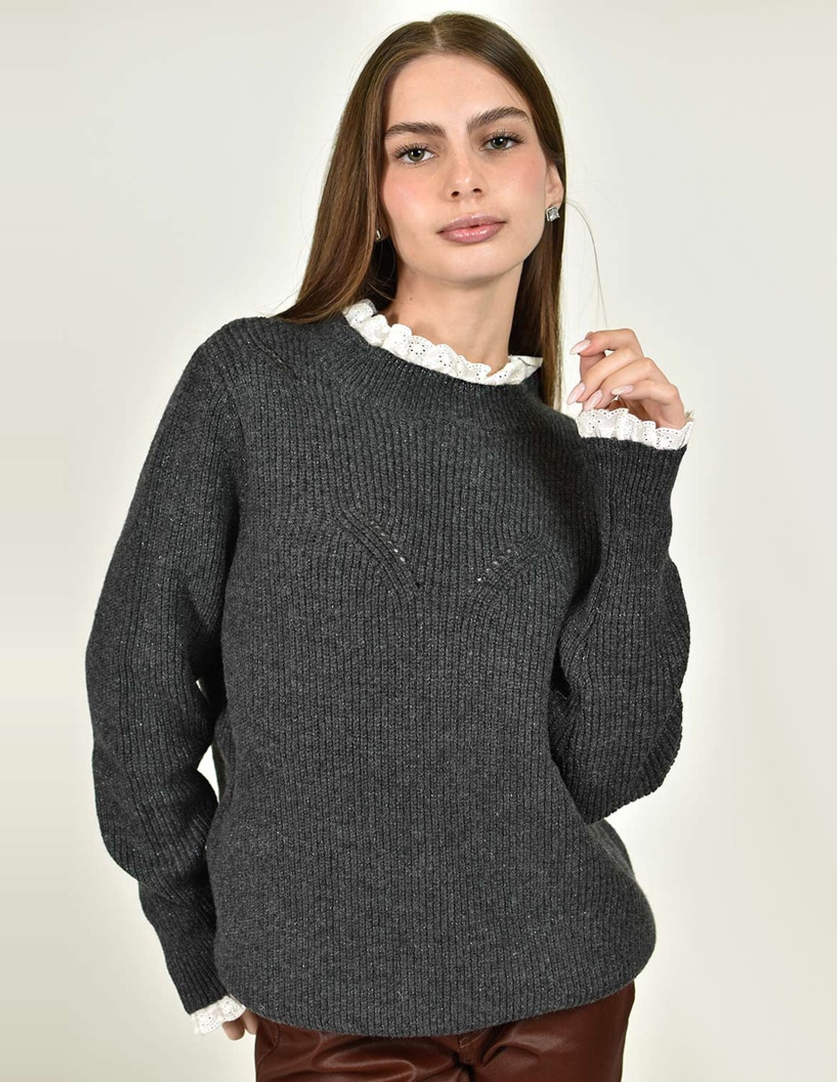 Suéter cuello redondo para mujer