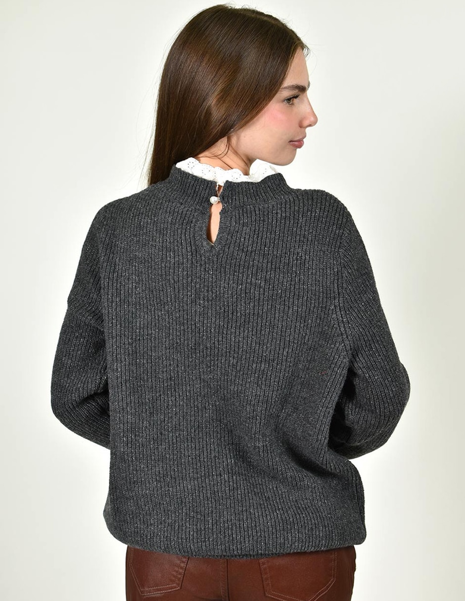 Suéter cuello redondo para mujer 4