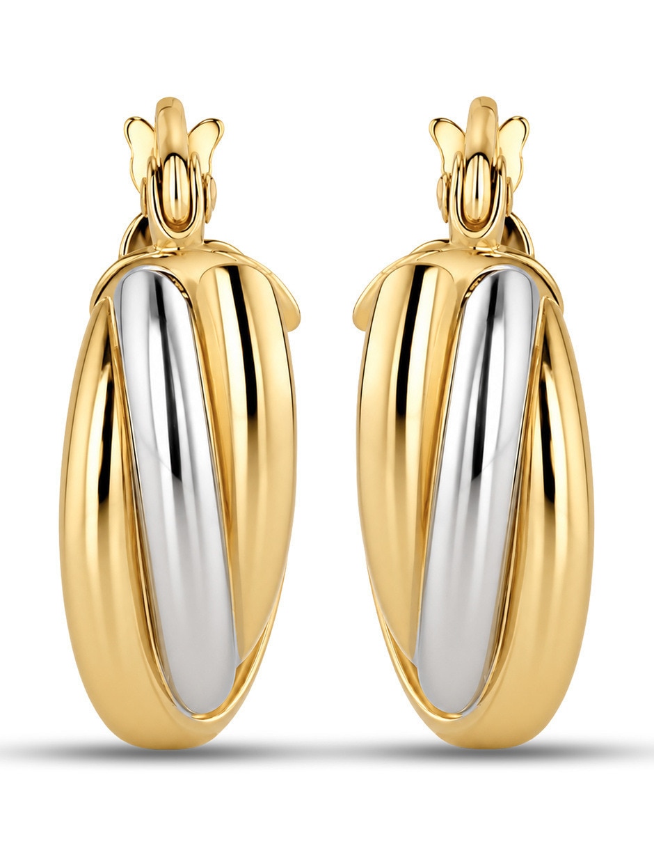 Arracadas de joyerias Bizzarro de oro amarillo 14 K con acabado brillante