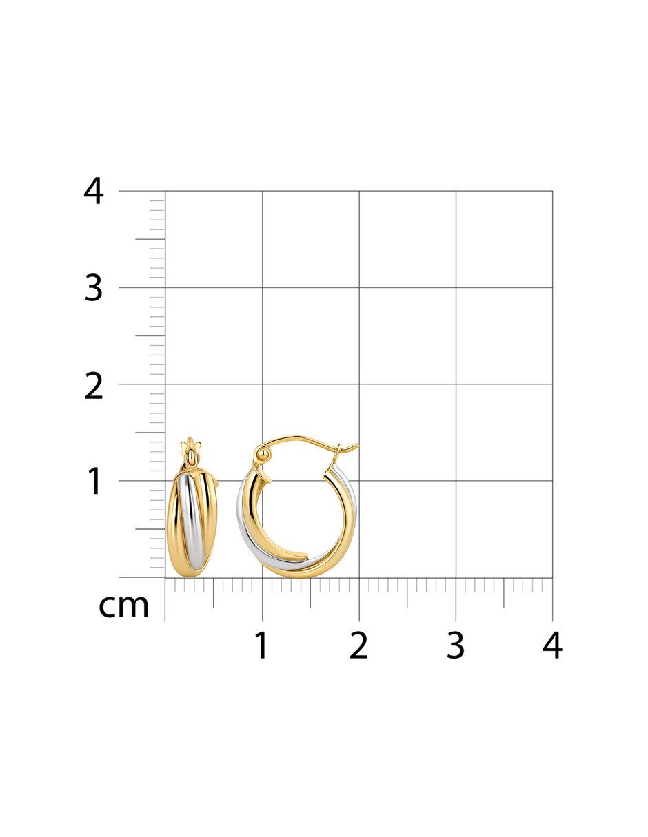 Arracadas de joyerias Bizzarro de oro amarillo 14 K con acabado brillante