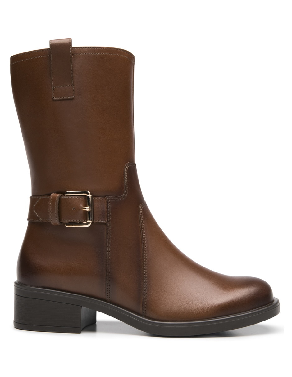Bota media pierna de piel para mujer 1