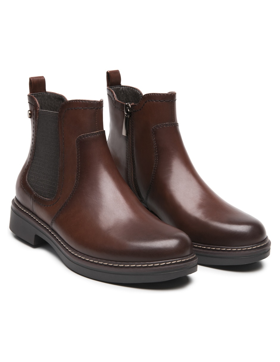 Bota media pierna de piel para mujer 6