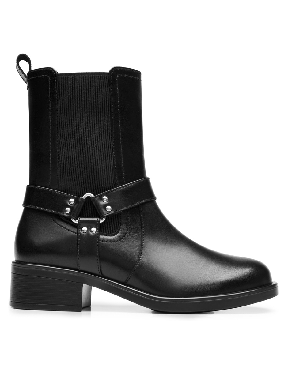 Bota media pierna de piel para mujer 1