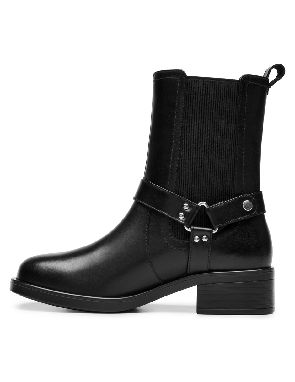 Bota media pierna de piel para mujer 4